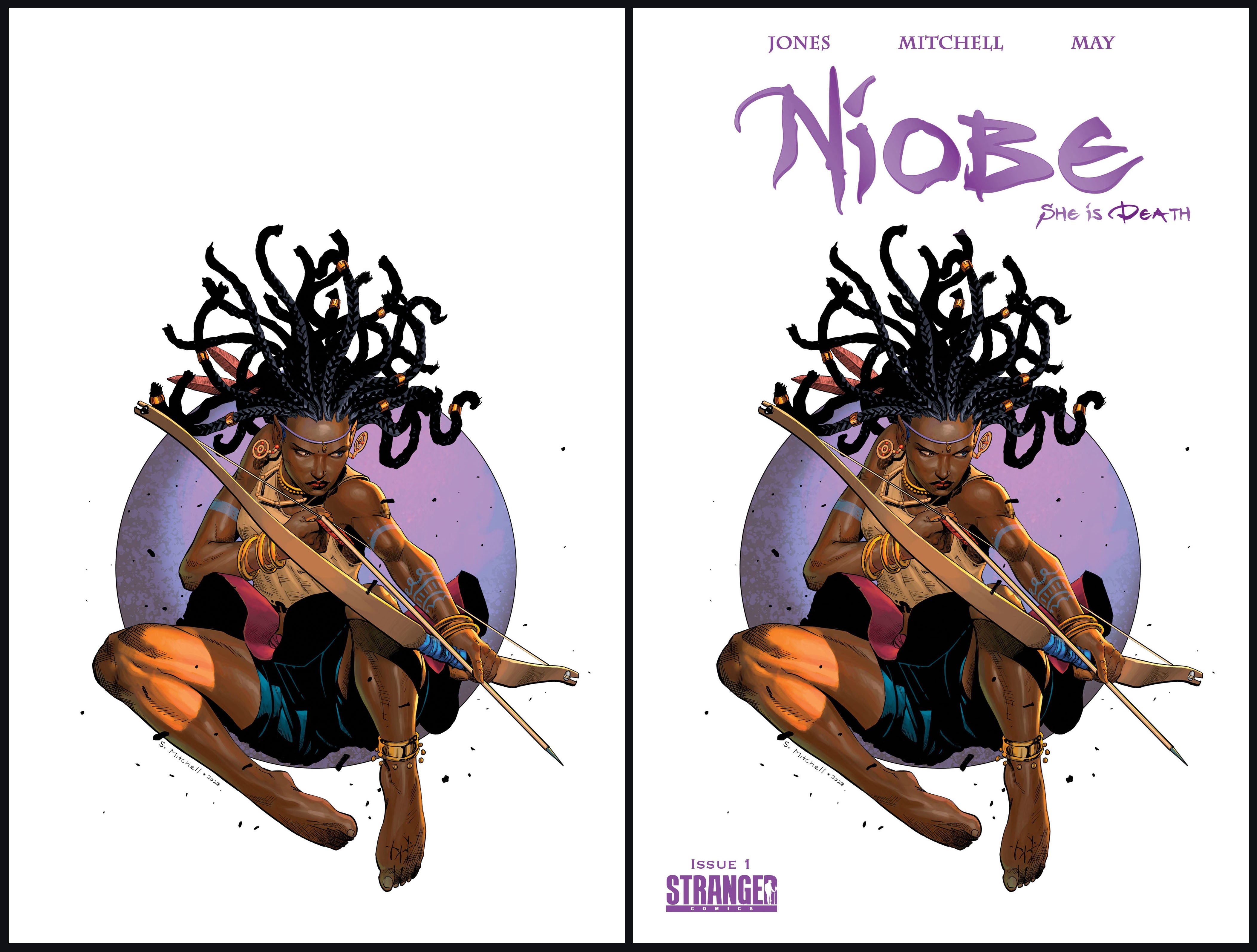 Niobe: She is Death #1 Mitchell "Leaping Arrow" Virgin & Purple Trade Variants