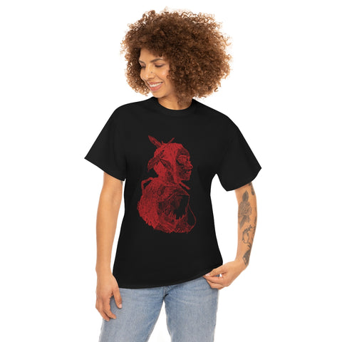 Niobe Milton Sketch Shirt - Red on Black
