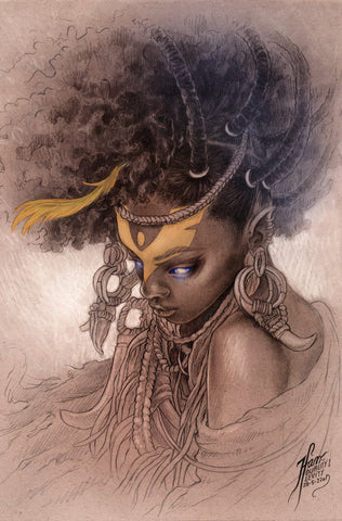 Niobe and Dura #1 Tehani Farr Gold 11x17 Print