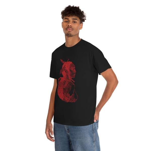 Niobe Milton Sketch Shirt - Red on Black