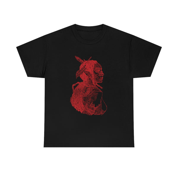 Niobe Milton Sketch Shirt - Red on Black