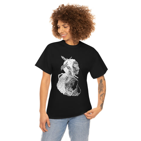 Niobe Milton Sketch Shirt - White on Black