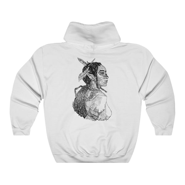 Niobe Milton Sketch Hoodie - Black on White