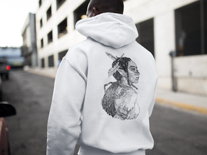 Niobe Milton Sketch Hoodie - Black on White